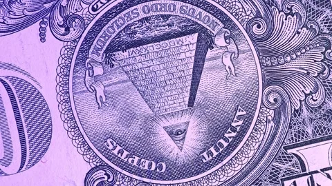 1 USD american dollar banknote under the flashing light of a police siren. Stock Footage 297233996