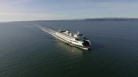 1 Washington State Ferry Across Puget Sound Seattle Washington Stock Footage 60111333