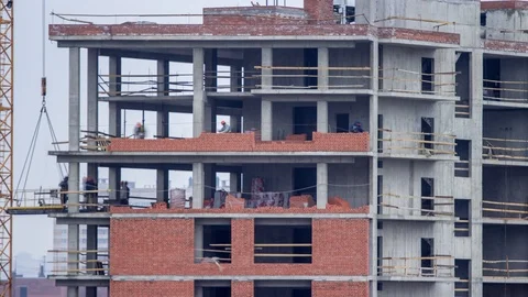 1 week in 10 seconds. Building construction. 스톡 동영상 98305038