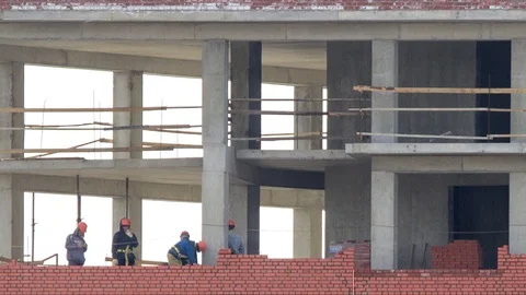 1 week in 11 seconds. Building construction. Stock Footage 98295441