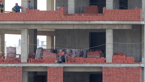 1 week in 11 seconds. Building construction. Stock Footage 98407647
