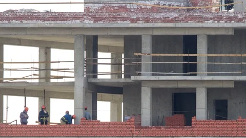 1 week in 11 seconds. Building construction. Stock Footage 98427805