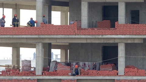 1 week in 11 seconds. Building construction. Stock Footage 98500670