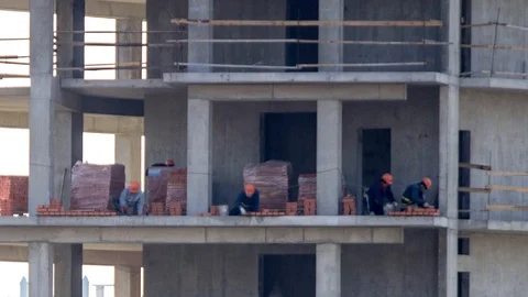 1 week in 14 seconds. Building construction. 動画素材 98416668