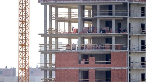 1 week in 14 seconds. Building construction. Stock Footage 98500970