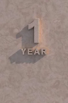 1 year 3d text Stock Illustration