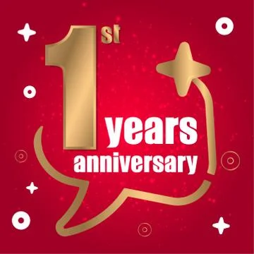 1 year anniversary celebration, vector design for celebrations, invitation cards Stock Illustration