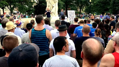 1-year anniversary of the mass shooting in an Orlando nightclub Stock Footage