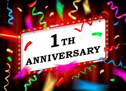 1 years. With the anniversary. Stock Illustration