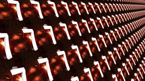 10 to 0 Count down Flicker tile matrix pattern on digital led wall Stock Footage 161073073