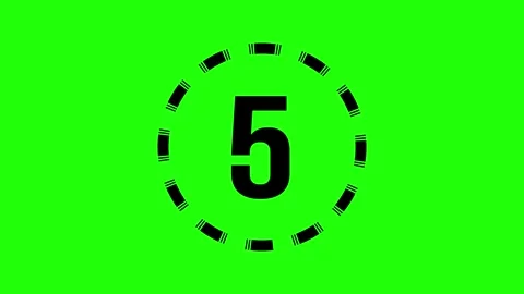 10 to 0 Countdown Motion Graphics on Green Background Stock Footage 299860692