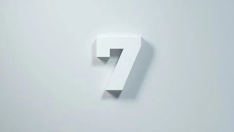 10 to 0 White Countdown. 3D digits Top ten counter. 10 second timer in simple Видео 170711638