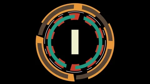 10 to 1 countdown animation with rotating circle colorful combination Stock Footage 253165161