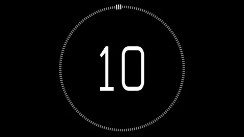 10 to 1 Countdown Dashed UX Stock Footage 88114951