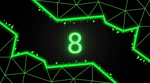 10 to 1 Countdown Video Blue on Black Stock Footage 265790837