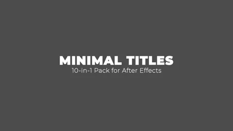 10-in-1 Minimal Titles Pack Catálogo de After Effects