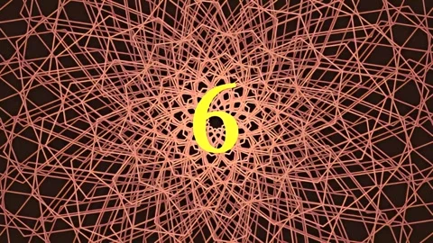 10 to 1 Yellow Countdown Over Geometric Kaleidoscope Background 스톡 동영상 343018964