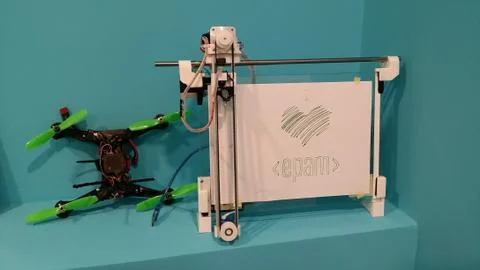 10 28 2016 handmade plotter with epam logo Stock Photos