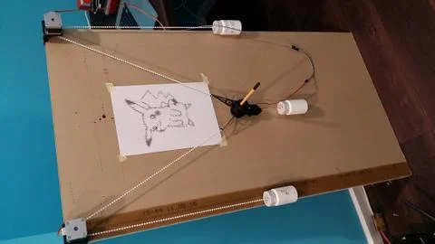 10 28 2016 handmade plotter drawing pikachu Foto stock