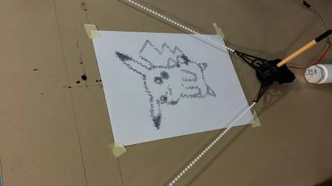 10 28 2016 handmade plotter drawing pikachu Stock Photos
