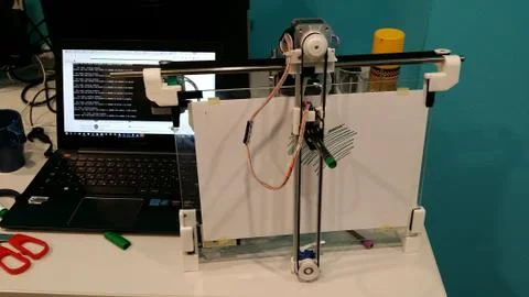 10 28 2016 handmade plotter with epam logo Stock Photos