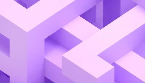 10 Abstract background  geometric shape Cube  - box Concept  on purple Illustration