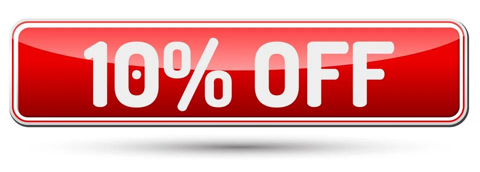10% OFF - Abstract beautiful button with text. Stock Illustration