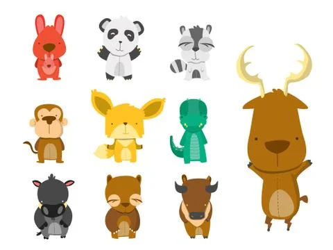 10 Animal Set Stock Illustration