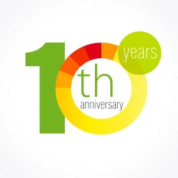 10 anniversary chart logo Stock Illustration