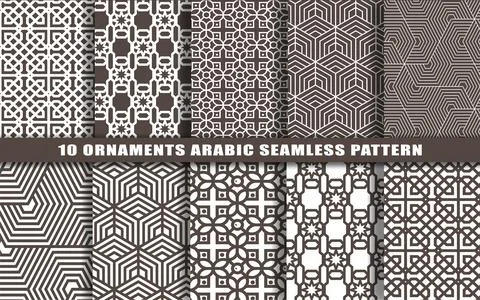 10 arabic seamless patterns Stock Illustration