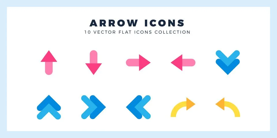 10 Arrow Flat icon pack. vector illustration. Stock Illustration