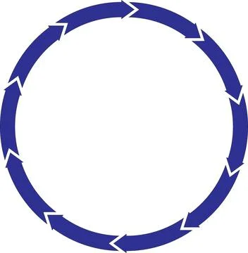 10 arrows for circle chart blue Stock Illustration