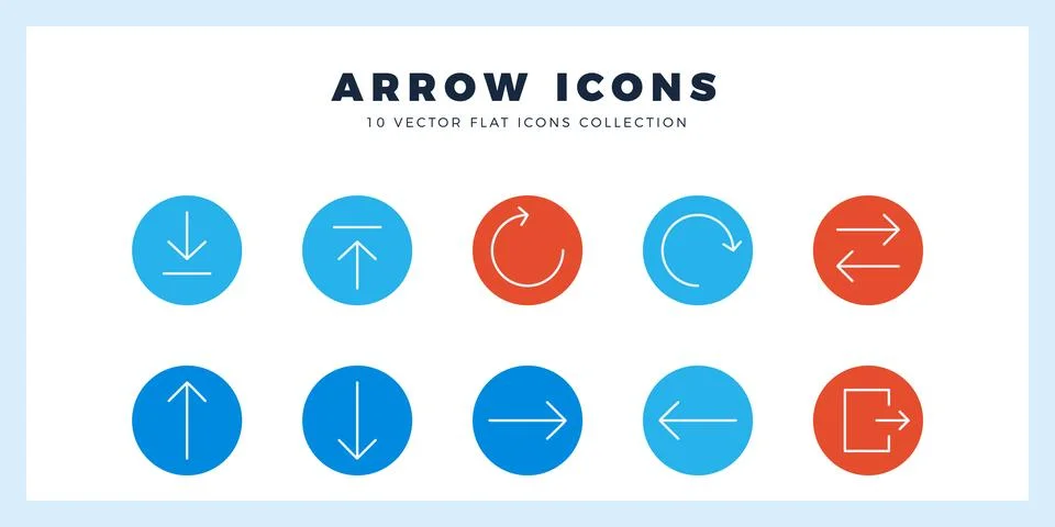 10 Arrows Flat icon pack. vector illustration. 스톡 일러스트