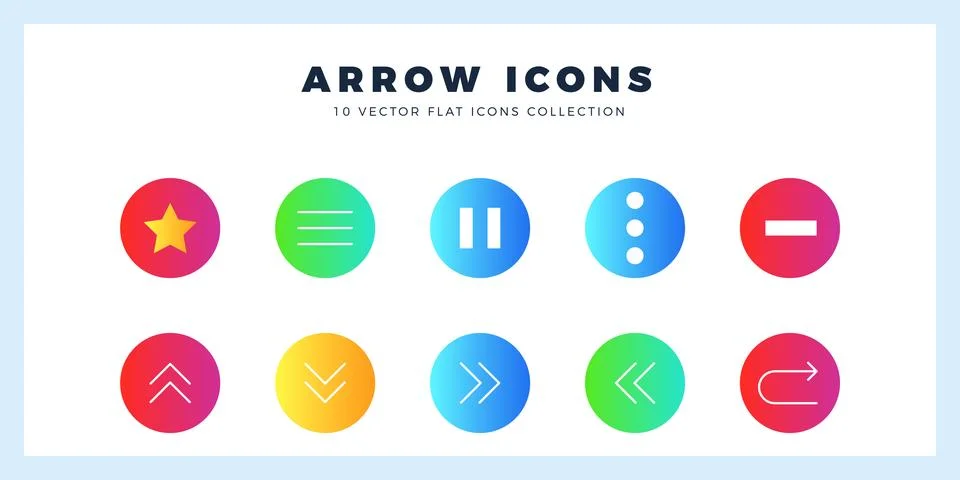 10 Arrows Flat icon pack. vector illustration. 스톡 일러스트