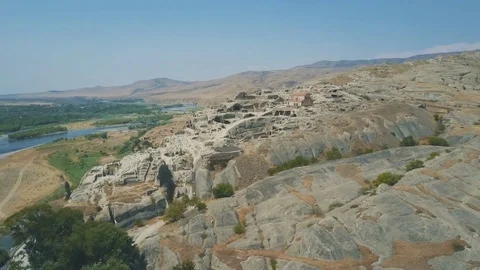 10 August, 2017 - Uplistsikhe, an ancient rock-hewn town near Gori in Georgia Vídeo Stock 82208247
