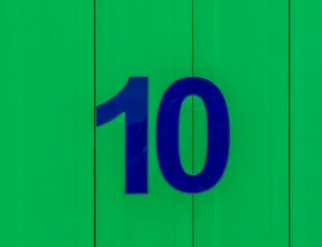 10 - blue on green Stock Photos