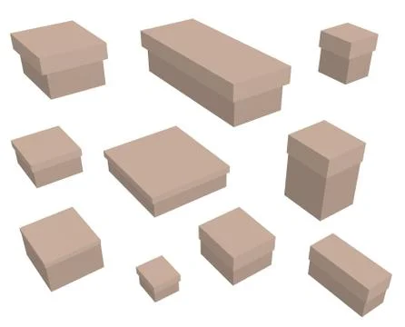 10 boxes Stock Illustration