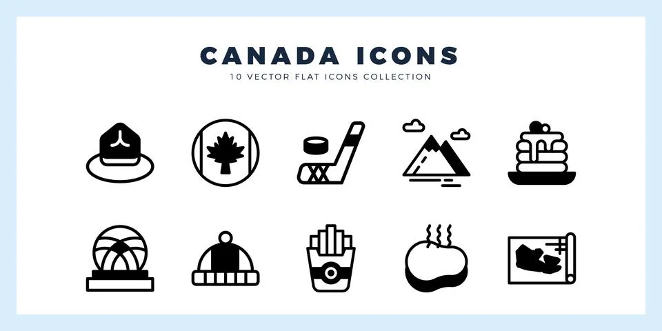 10 Canada Lineal Fill icon pack. vector illustration. Stock Illustration