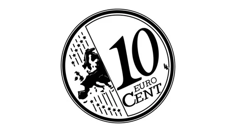 10 cent euro vector design animation Stock Footage 286790915