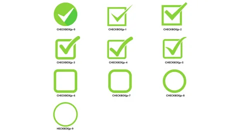 10 Checkboxes Approve Stock Footage 131345504