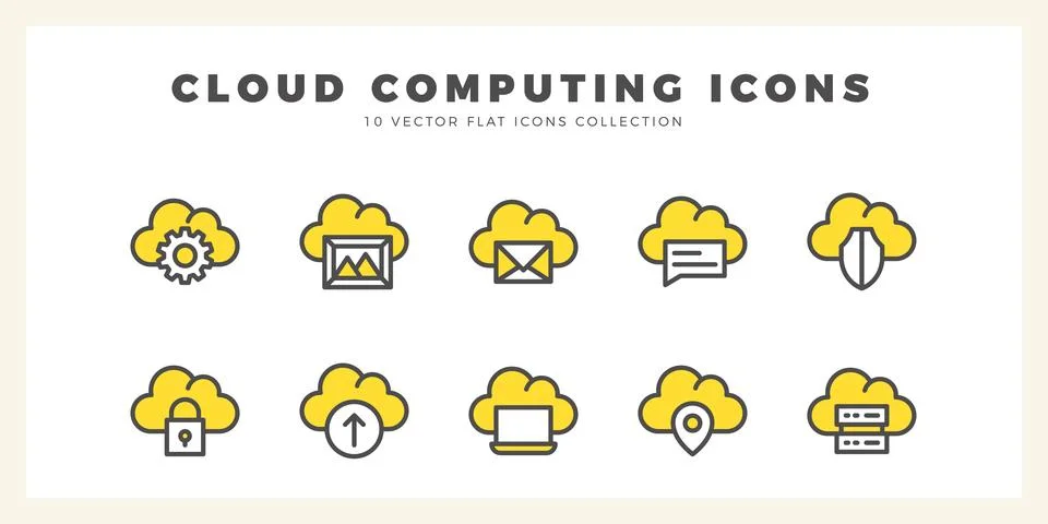 10 Cloud Computing Two Color icon pack. vector illustration. 스톡 일러스트