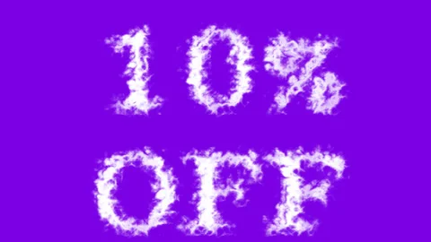 10% Off cloud text effect violet isolated background Stock Footage 139605975