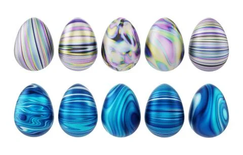 10 colored easter eggs Stock Illustration
