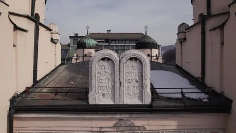 10 commandments on Sarajevo Ashkenazi Synagogue Video stock 261795249