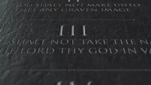 10 Commandments Tablet 1 Pan 1 Stock Footage 307109574