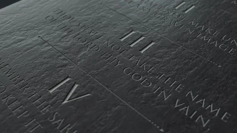 10 Commandments Tablet 1 Pan 2 Stock Footage 307109577