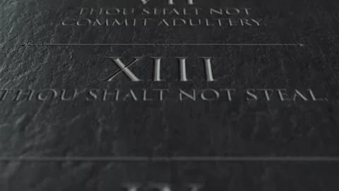 10 Commandments Tablet 2 Pan 1 Stock Footage 307109581