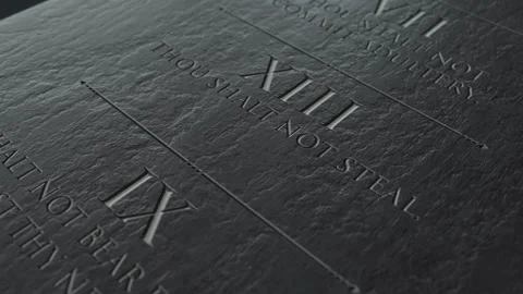10 Commandments Tablet 2 Pan 2 Stock Footage 307109638