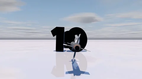 10-Count Text Explosion With Missile Stock Footage 44440410