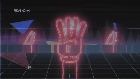 10" Countdown Sequence. Hands show a 5 second countdown in the 80s style. Stock Footage 101499454
